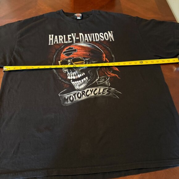 Harley-Davidson Biker Skull T-Shirt Gildan Black Oconomowoc Wisconsin USA‎ 3XL - Picture 10 of 12